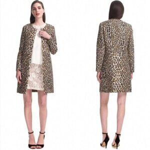 Sea New York Raffia Leopard Print Duster Coat size 2